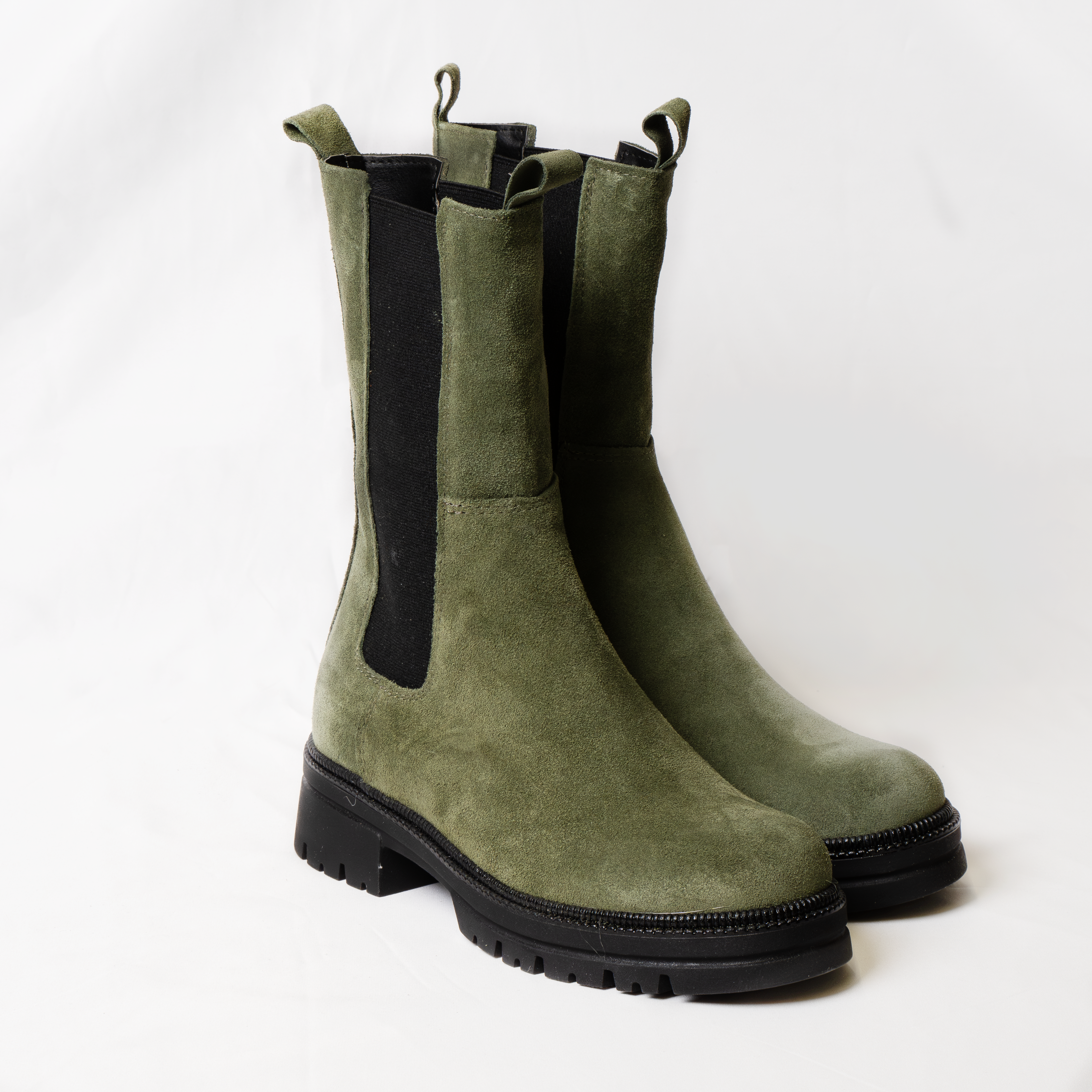 Mezzo Stivaletto Verde in Camoscio